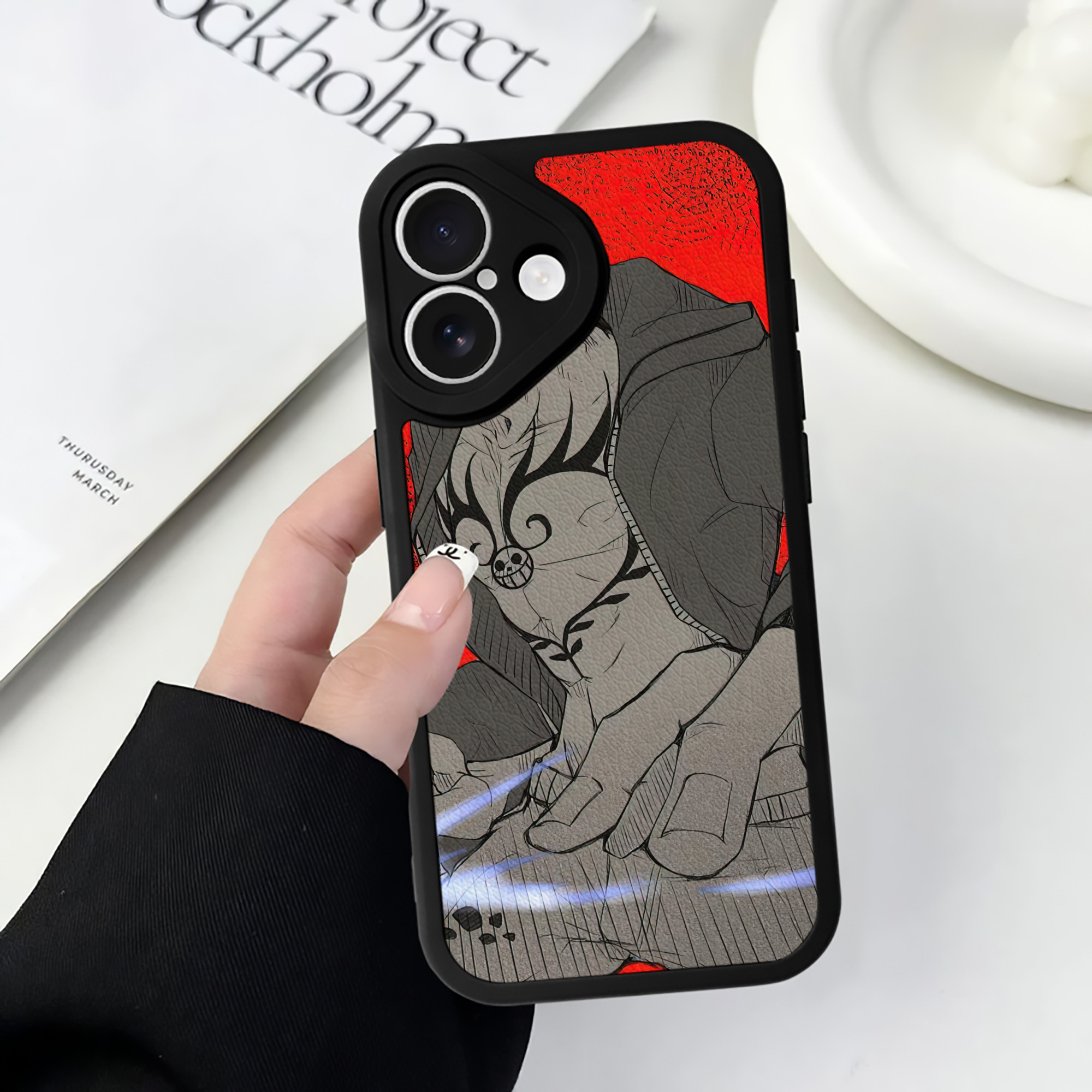 （画像用） ワンピース ONE PIECE 【iPhone 16シリーズ対応】シリコンスマホケース（レザー調） 材質：シリコン